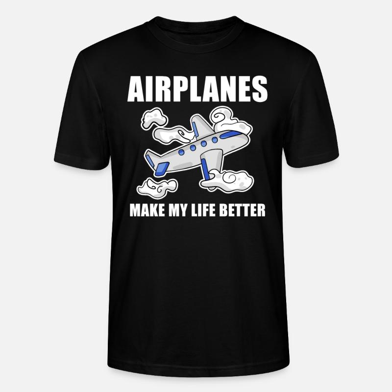 Flugzeug - Stanley/Stella Unisex Bio-T-Shirt CRAFTER - Schwarz