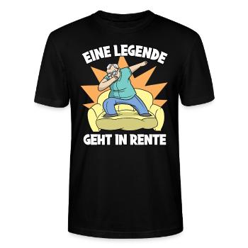 Rentner Eine Legende Geht in Rente - Stanley/Stella Unisex Bio-T-Shirt CRAFTER - Schwarz - Vorne - Alina (178cm) & Michal (187cm)