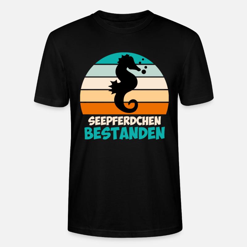 Seepferdchen Abzeichen - Stanley/Stella Unisex Bio-T-Shirt CRAFTER - Schwarz