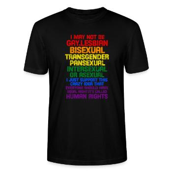 Human Rights Anti-Racism Tolerance Gift - Stanley/Stella CRAFTER Unisex Organic T-Shirt - black - Front - Alina (178cm) & Michal (187cm)