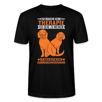 Bayerischer Gebirgsschweißhund Therapie BGS - Stanley/Stella Unisex Bio-T-Shirt CRAFTER - Schwarz - Vorne - Alina (178cm) & Michal (187cm)