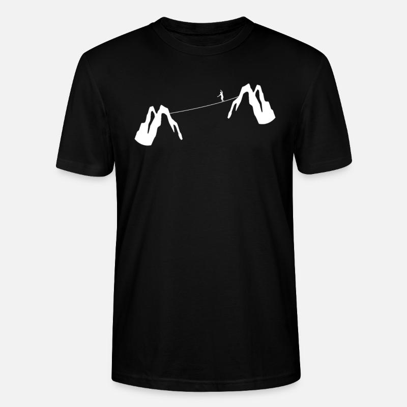 Slackline Geschenk Berge - Stanley/Stella Unisex Bio-T-Shirt CRAFTER - Schwarz