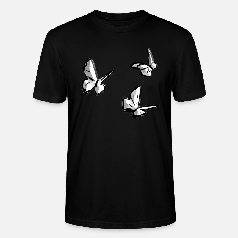 schmetterling tiere tier symbol - Stanley/Stella Unisex Bio-T-Shirt CRAFTER - Schwarz