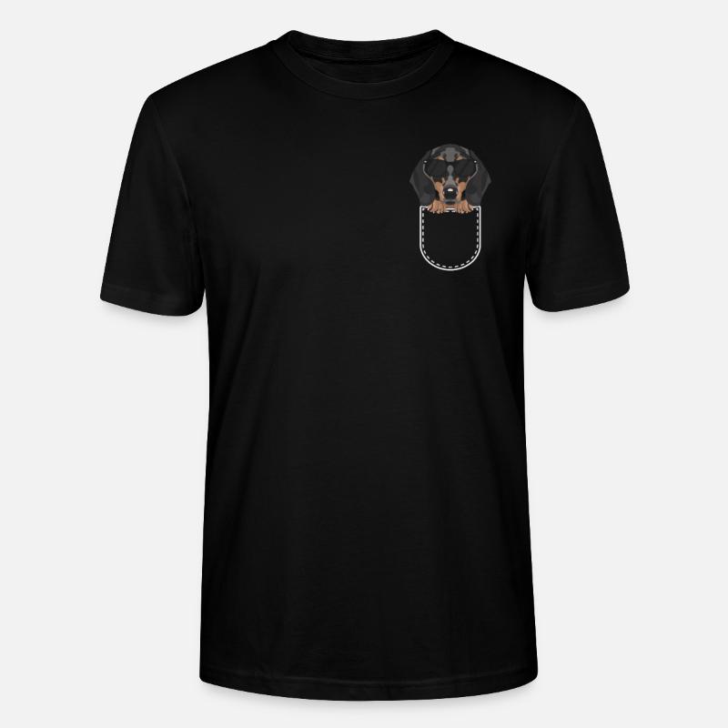 Dackel in der Brusttasche - Stanley/Stella Unisex Bio-T-Shirt CRAFTER - Schwarz