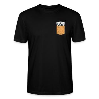 Poker - Stanley/Stella CRAFTER Unisex Organic T-Shirt - black - Front - Alina (178cm) & Michal (187cm)