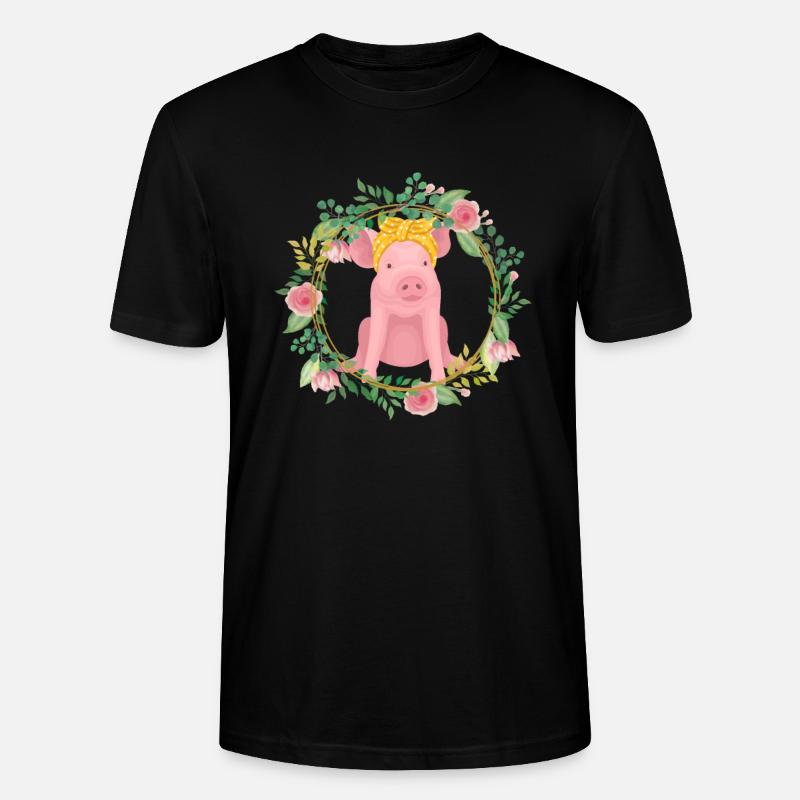 Schwein - Stanley/Stella Unisex Bio-T-Shirt CRAFTER - Schwarz