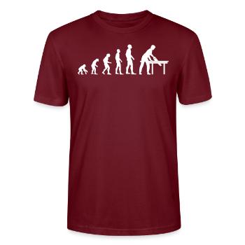 Carpenter Profession Evolution Carpenter Gift - Stanley/Stella CRAFTER Unisex Organic T-Shirt - burgundy - Front - Alina (178cm) & Michal (187cm)