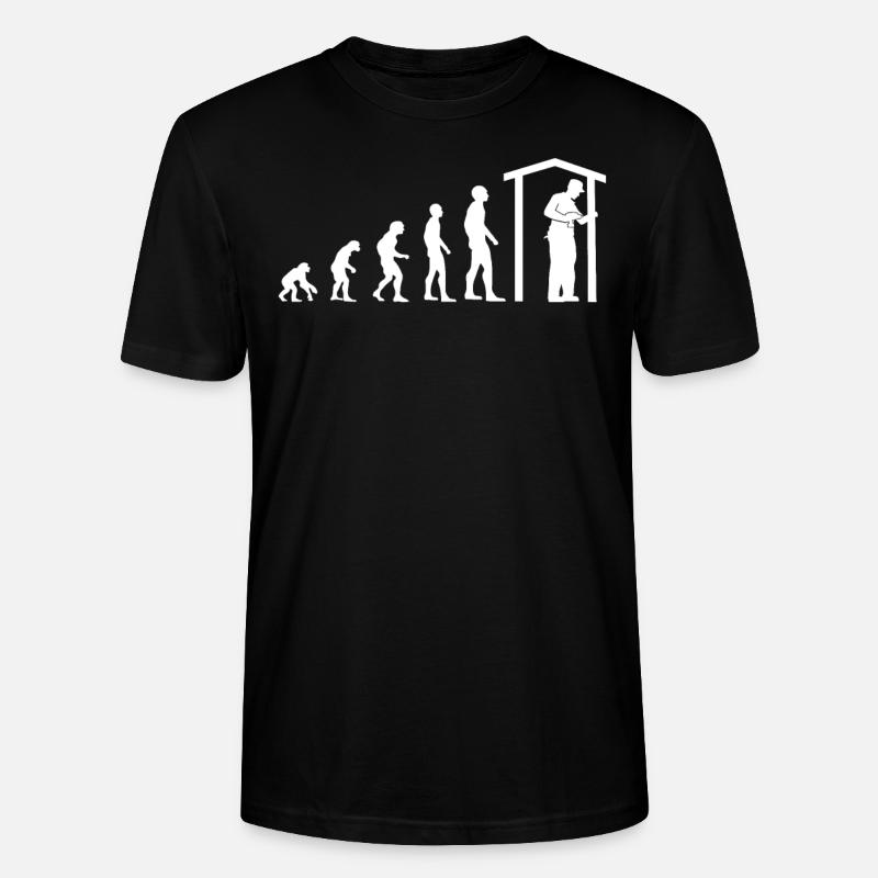 Zimmermann Beruf Evolution Zimmerer Geschenk - Stanley/Stella Unisex Bio-T-Shirt CRAFTER - Schwarz