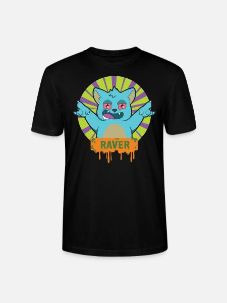 RAVER Cat - Stanley/Stella CRAFTER Unisex Organic T-Shirt - black