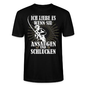 lustige Angler Geschenke Karpfen Angeln - Stanley/Stella Unisex Bio-T-Shirt CRAFTER - Schwarz - Vorne - Alina (178cm) & Michal (187cm)