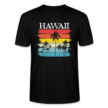 Hawaï - T-shirt bio CRAFTER Stanley Stella Unisexe - noir - Devant - Alina (178cm) & Michal (187cm)
