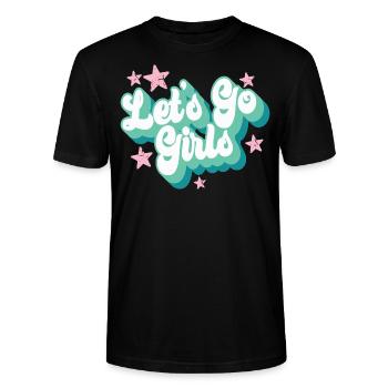 Let's Go Girls Hen Night Braut Junggesellenabschied - Stanley/Stella Unisex Bio-T-Shirt CRAFTER - Schwarz - Vorne - Alina (178cm) & Michal (187cm)