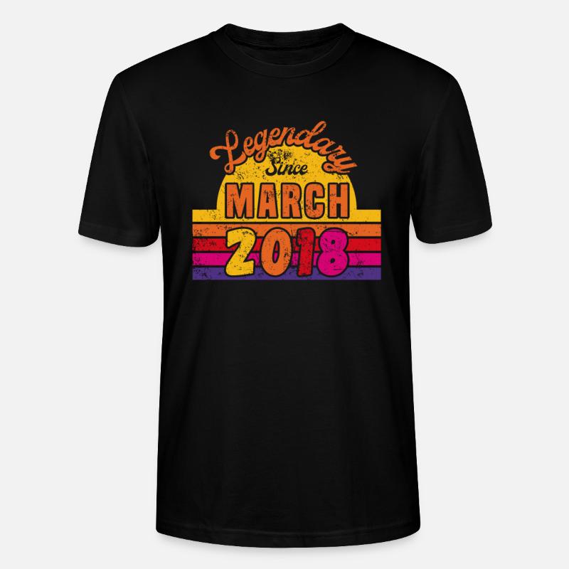 Mars 2018 - Anniversaire en mars - T-shirt bio CRAFTER Stanley Stella Unisexe - noir
