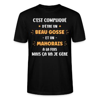 Compliqué beau gosse et mahorais - T-shirt bio CRAFTER Stanley Stella Unisexe - noir - Devant - Alina (178cm) & Michal (187cm)