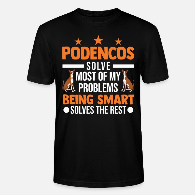 Podenco Lévrier espagnol - T-shirt bio CRAFTER Stanley Stella Unisexe - noir