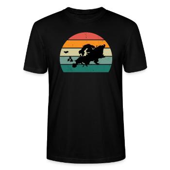 European Union Continent Central Europe Europe - Stanley/Stella CRAFTER Unisex Organic T-Shirt - black - Front - Alina (178cm) & Michal (187cm)