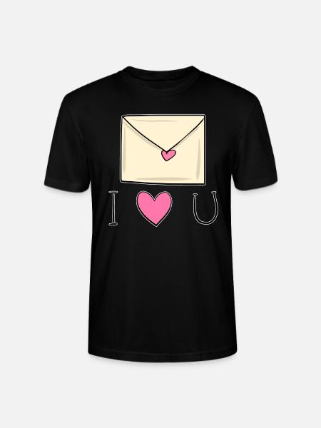 brief herz ich liebe dich - Stanley/Stella Unisex Bio-T-Shirt CRAFTER - Schwarz