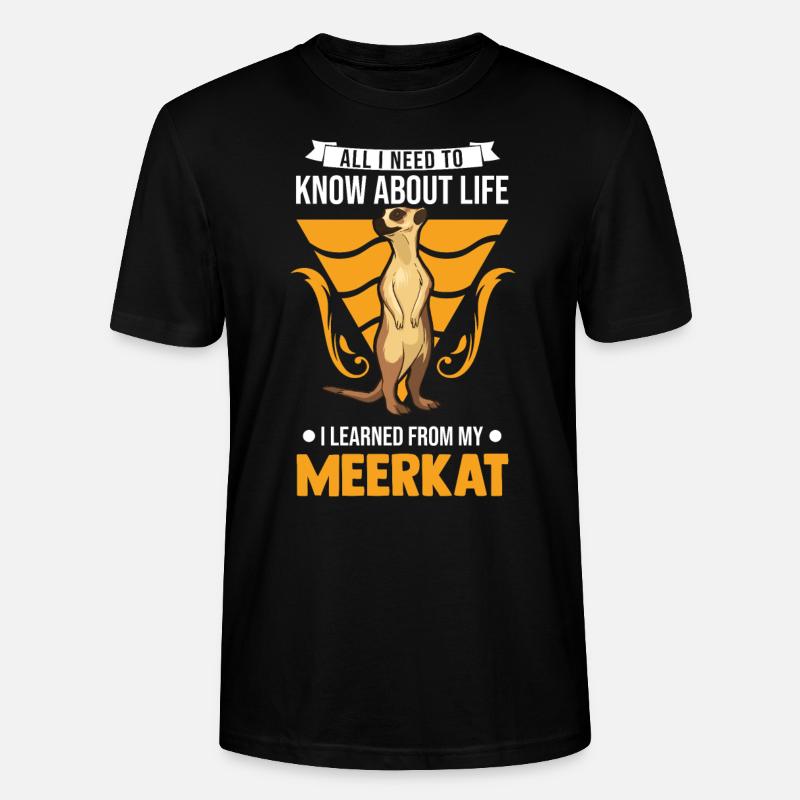 Erdmännchen Meerkat - Stanley/Stella Unisex Bio-T-Shirt CRAFTER - Schwarz