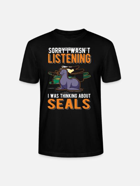 Robbe Geschenk Seelöwe - Stanley/Stella Unisex Bio-T-Shirt CRAFTER - Schwarz