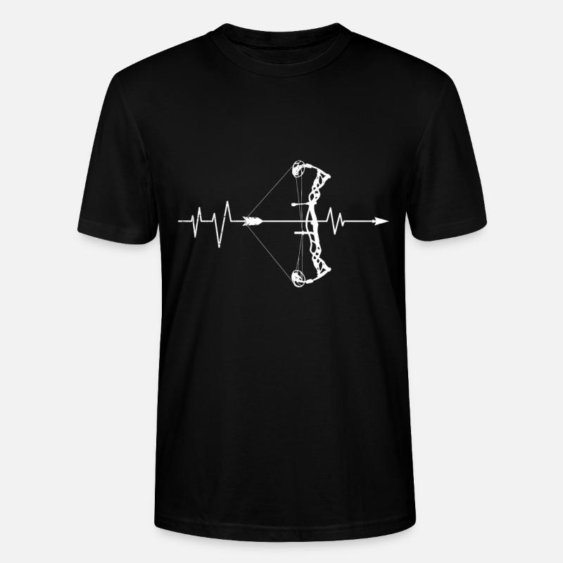 Archer Compound Bow Heartbeat ECG - T-shirt bio CRAFTER Stanley Stella Unisexe - noir