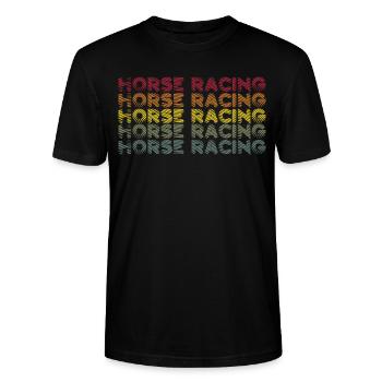 Chevaux de course - Sports équestres - T-shirt bio CRAFTER Stanley Stella Unisexe - noir - Devant - Alina (178cm) & Michal (187cm)