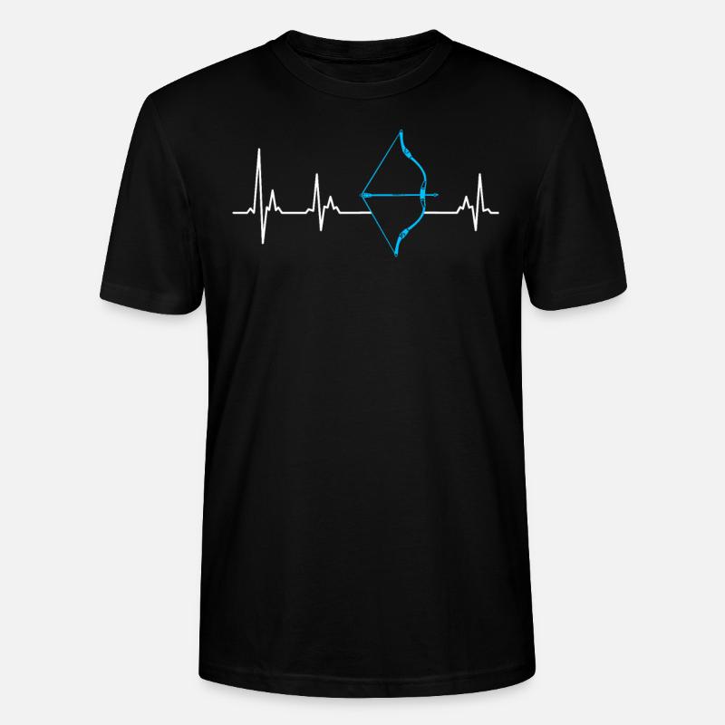 Langbogen Herzschlag Bogenschießen - Stanley/Stella Unisex Bio-T-Shirt CRAFTER - Schwarz