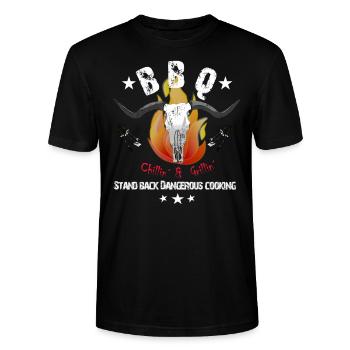 Cuisson dangereuse au barbecue - T-shirt bio CRAFTER Stanley Stella Unisexe - noir - Devant - Alina (178cm) & Michal (187cm)
