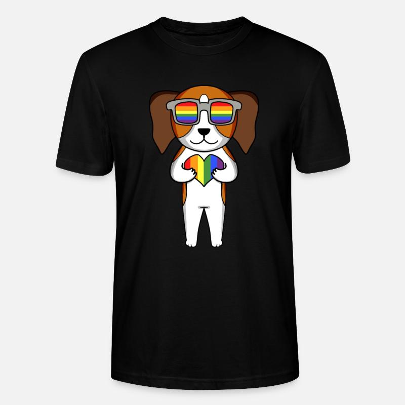 LGBT Hund Beagle Regenbogen - Stanley/Stella Unisex Bio-T-Shirt CRAFTER - Schwarz