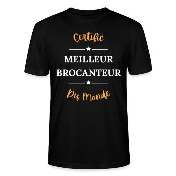 Certifié meilleur brocanteur du monde - T-shirt bio CRAFTER Stanley Stella Unisexe - noir - Devant - Alina (178cm) & Michal (187cm)