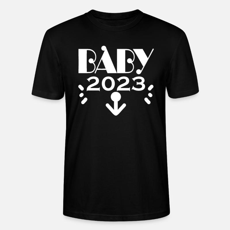 Grossesse Bébé enceinte 2023 - T-shirt bio CRAFTER Stanley Stella Unisexe - noir