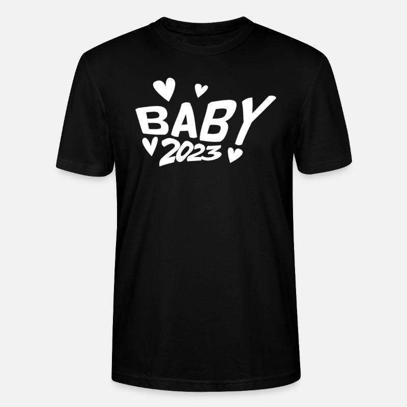 Grossesse Bébé enceinte 2023 - T-shirt bio CRAFTER Stanley Stella Unisexe - noir