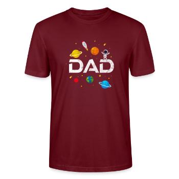 Father - Stanley/Stella CRAFTER Unisex Organic T-Shirt - burgundy - Front - Alina (178cm) & Michal (187cm)