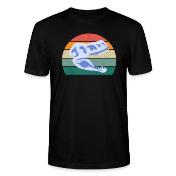 Fossilien Versteinungen Prähistorisch Dinosaurier - Stanley/Stella Unisex Bio-T-Shirt CRAFTER - Schwarz - Vorne - Alina (178cm) & Michal (187cm)