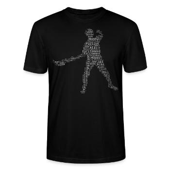 Pelote Basque Hommes Femmes Jai Alai Pelota vasca - T-shirt bio CRAFTER Stanley Stella Unisexe - noir - Devant - Alina (178cm) & Michal (187cm)