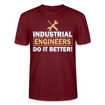 Industrial Engineer Do It Better - Stanley/Stella Unisex Bio-T-Shirt CRAFTER - Burgunderrot - Vorne - Alina (178cm) & Michal (187cm)