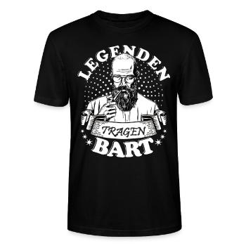 Legenden tragen Bart - Stanley/Stella Unisex Bio-T-Shirt CRAFTER - Schwarz - Vorne - Alina (178cm) & Michal (187cm)
