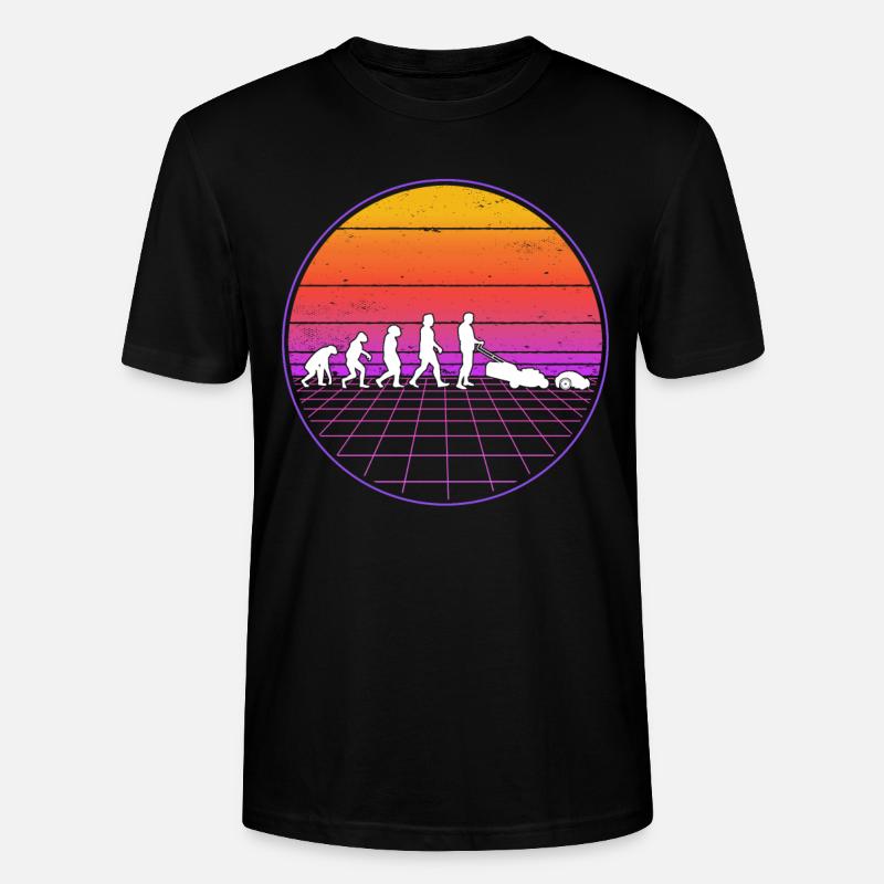 Mähroboter Evolution Retro Rasenroboter - Stanley/Stella Unisex Bio-T-Shirt CRAFTER - Schwarz