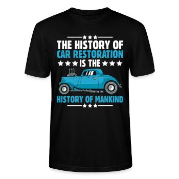 L’histoire de la restauration automobile - T-shirt bio CRAFTER Stanley Stella Unisexe - noir - Devant - Alina (178cm) & Michal (187cm)