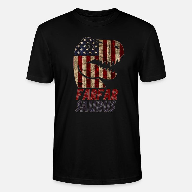 Patriotic Farfar Dinosaur - Stanley/Stella Unisex Bio-T-Shirt CRAFTER - Schwarz