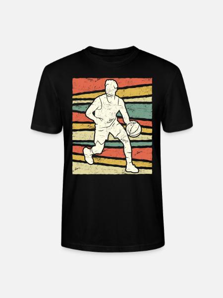 Retro Basketballer Basketball - Stanley/Stella CRAFTER Unisex Organic T-Shirt - black
