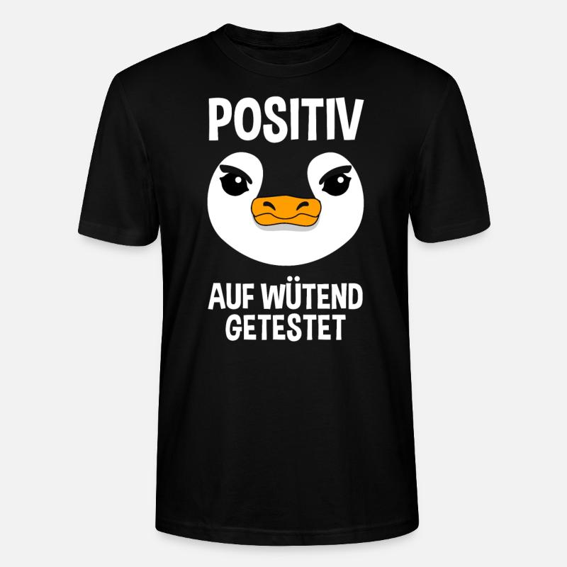 Wütender Pinguin Lustiger Spruch Geschenk - Stanley/Stella Unisex Bio-T-Shirt CRAFTER - Schwarz
