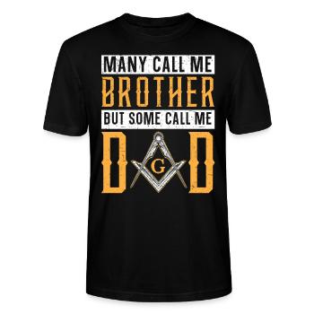 Freemason Dad Fraternal Freemasonry Square Compass - Stanley/Stella CRAFTER Unisex Organic T-Shirt - black - Front - Alina (178cm) & Michal (187cm)