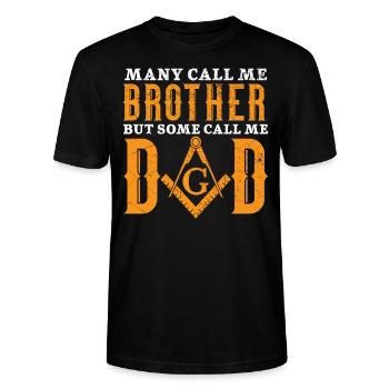 Freemason Dad Fraternal Freemasonry Square Compass - Stanley/Stella CRAFTER Unisex Organic T-Shirt - black - Front - Alina (178cm) & Michal (187cm)