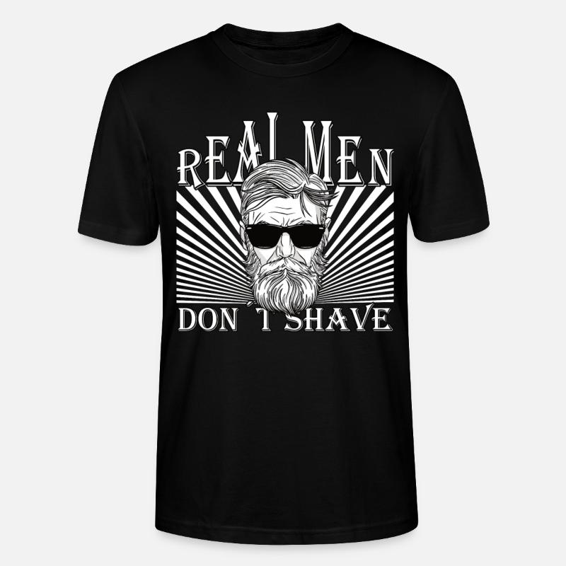 Real men don ́t shave Bart Hip Upper Lip Beard - Stanley/Stella CRAFTER Unisex Organic T-Shirt - black