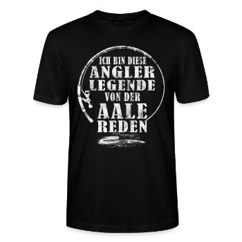 Lustige Angler Geschenke Aal Wortspiel Aal Angeln - Stanley/Stella Unisex Bio-T-Shirt CRAFTER - Schwarz - Vorne - Alina (178cm) & Michal (187cm)