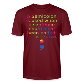 Sensibilisation à la prévention du suicide Santé mentale - T-shirt bio CRAFTER Stanley Stella Unisexe - bordeaux - Devant - Alina (178cm) & Michal (187cm)