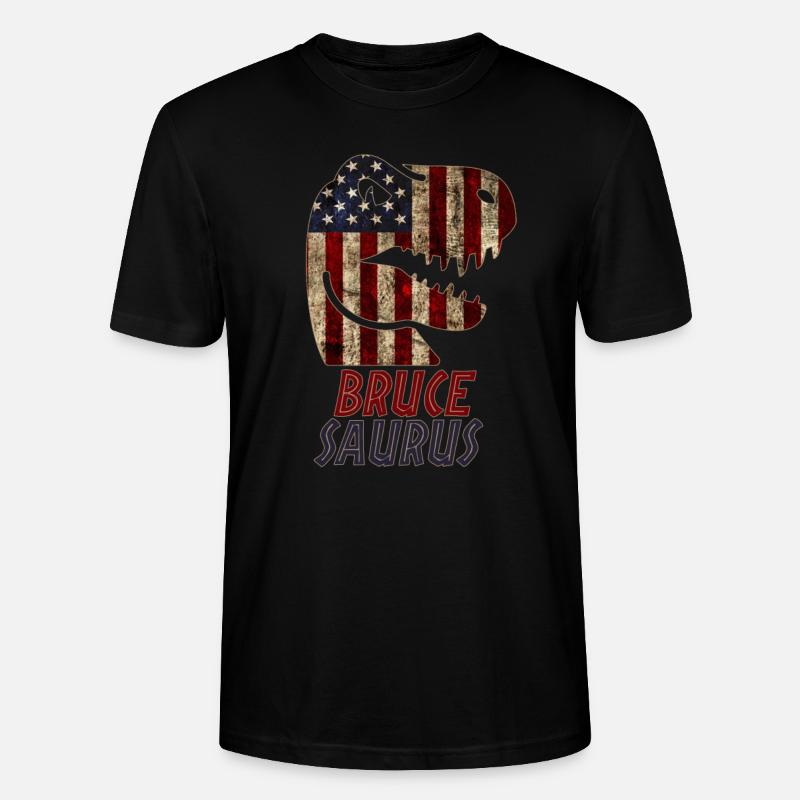 Patriotic Bruce Dinosaur Brucesaurus - Stanley/Stella Unisex Bio-T-Shirt CRAFTER - Schwarz