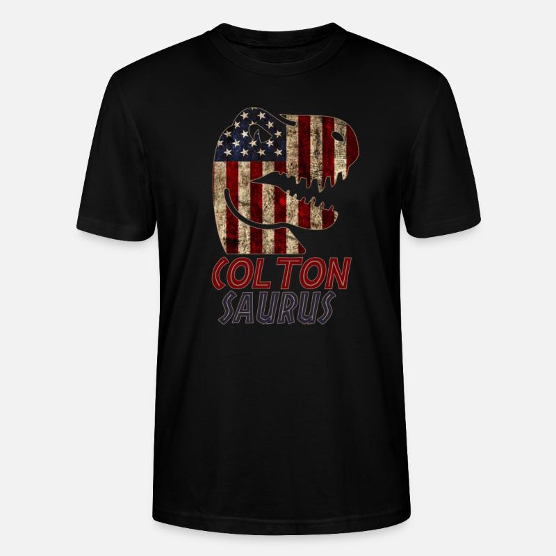 Patriotic Colton Dinosaur Coltonsaurus - Stanley/Stella Unisex Bio-T-Shirt CRAFTER - Schwarz