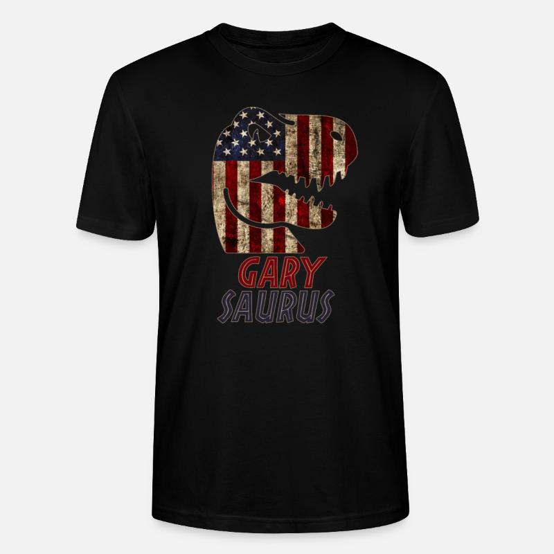 Patriotic Gary Dinosaur Garysaurus - Stanley/Stella Unisex Bio-T-Shirt CRAFTER - Schwarz
