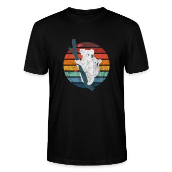 Koala - Stanley/Stella Unisex Bio-T-Shirt CRAFTER - Schwarz - Vorne - Alina (178cm) & Michal (187cm)